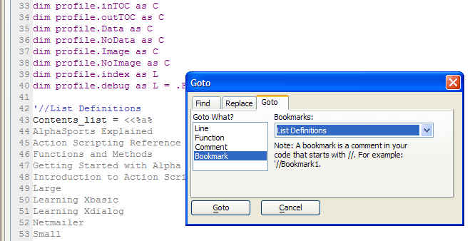 Ug Code Editor Bookmark